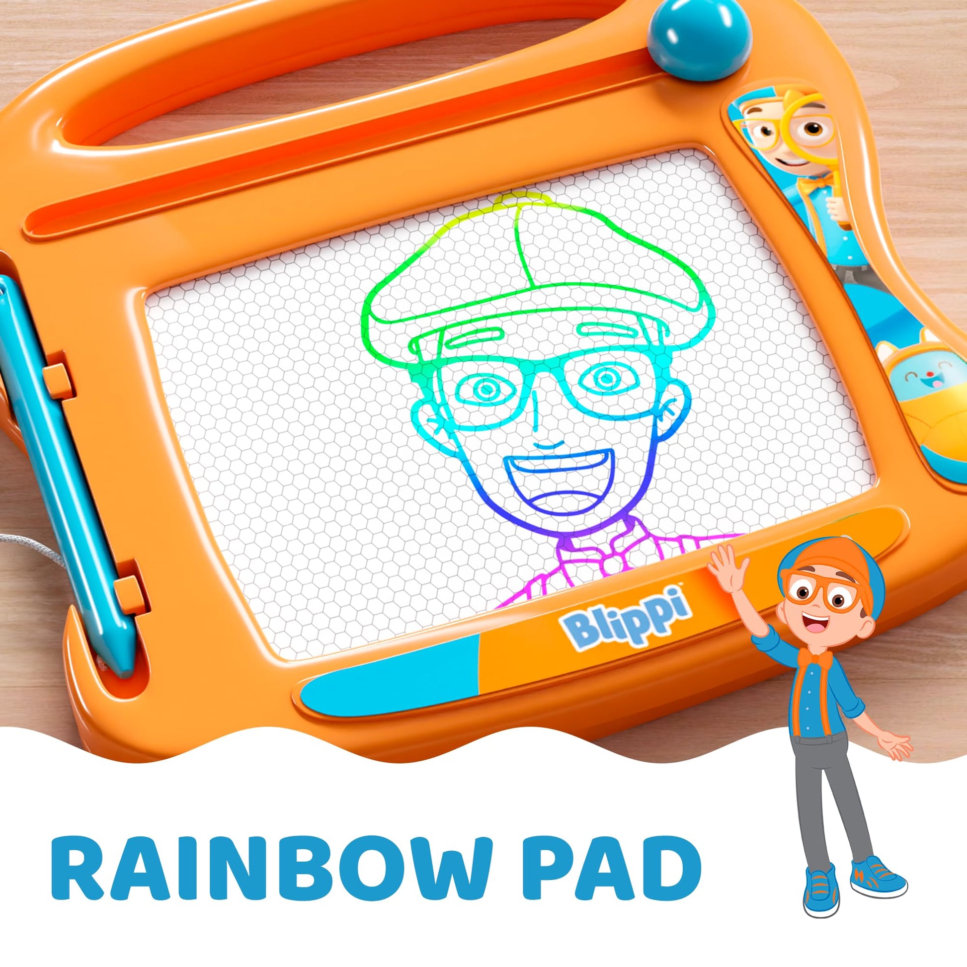 Lollipop Blippi Magnetic Travel Sketcher - A Portable Drawing Pad for Kids, Complete with Magnetic Pen and Eraser Knob Great Blippi Toys for Girls