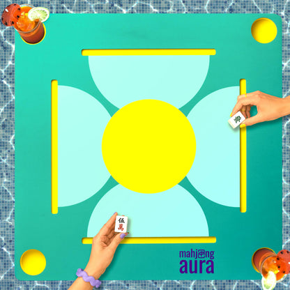 Mahjong Aura - Floating Mahjong Table for Pool - Swimming Pool and Hot Tub Float Board for Card Games, Scrabble, Dominoes, Poker - Adults Pools Game