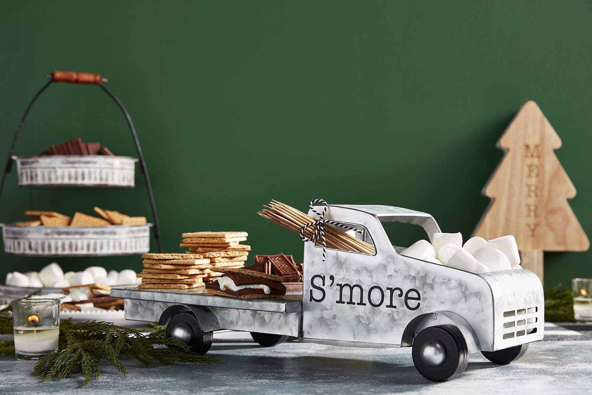 Mud Pie S'mores Serving Truck,Gray
