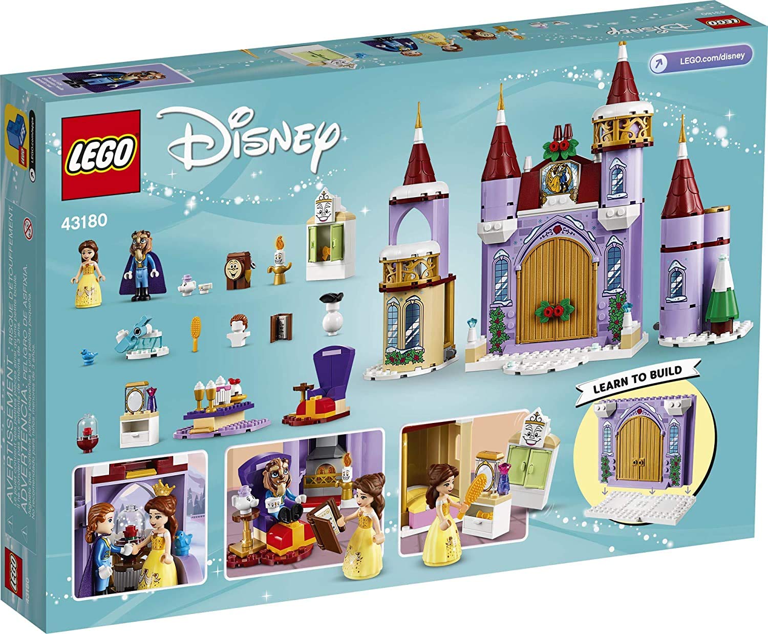 LEGO Disney Belle’s Castle Winter Celebration (43180) Disney Princess Building Kit; Makes a Great Birthday for Kids who Love Disney’s Beauty