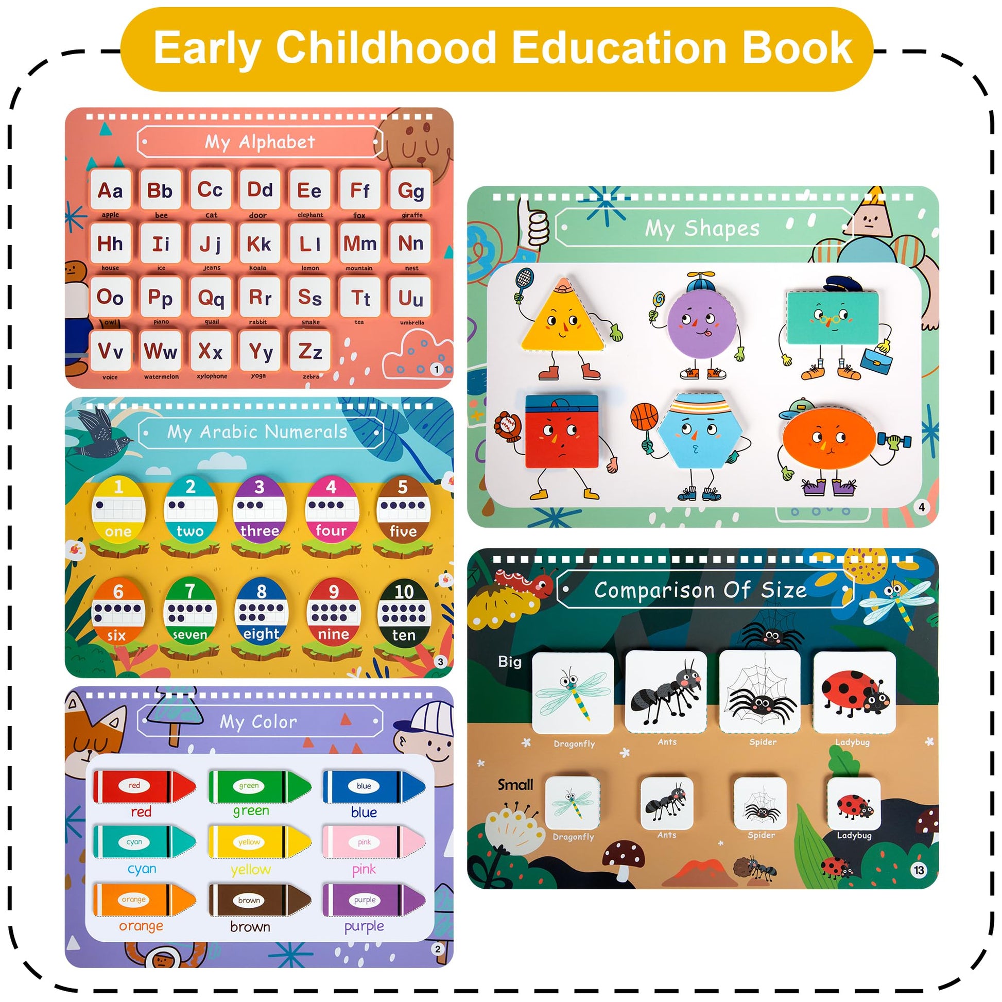 Freebear Busy Book for Toddlers Preschool Learning Activities Resources Autism Sensory Montessori Toys for 2-3 Year Old,Travel Toys, Gifts for Girls
