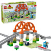 LEGO DUPLO Town Train Bridge and Tracks Expansion Set - 10 Extra Pieces of Train Tracks - Preschool and Toddler Train Set, Ages 2+ - Building Toy for