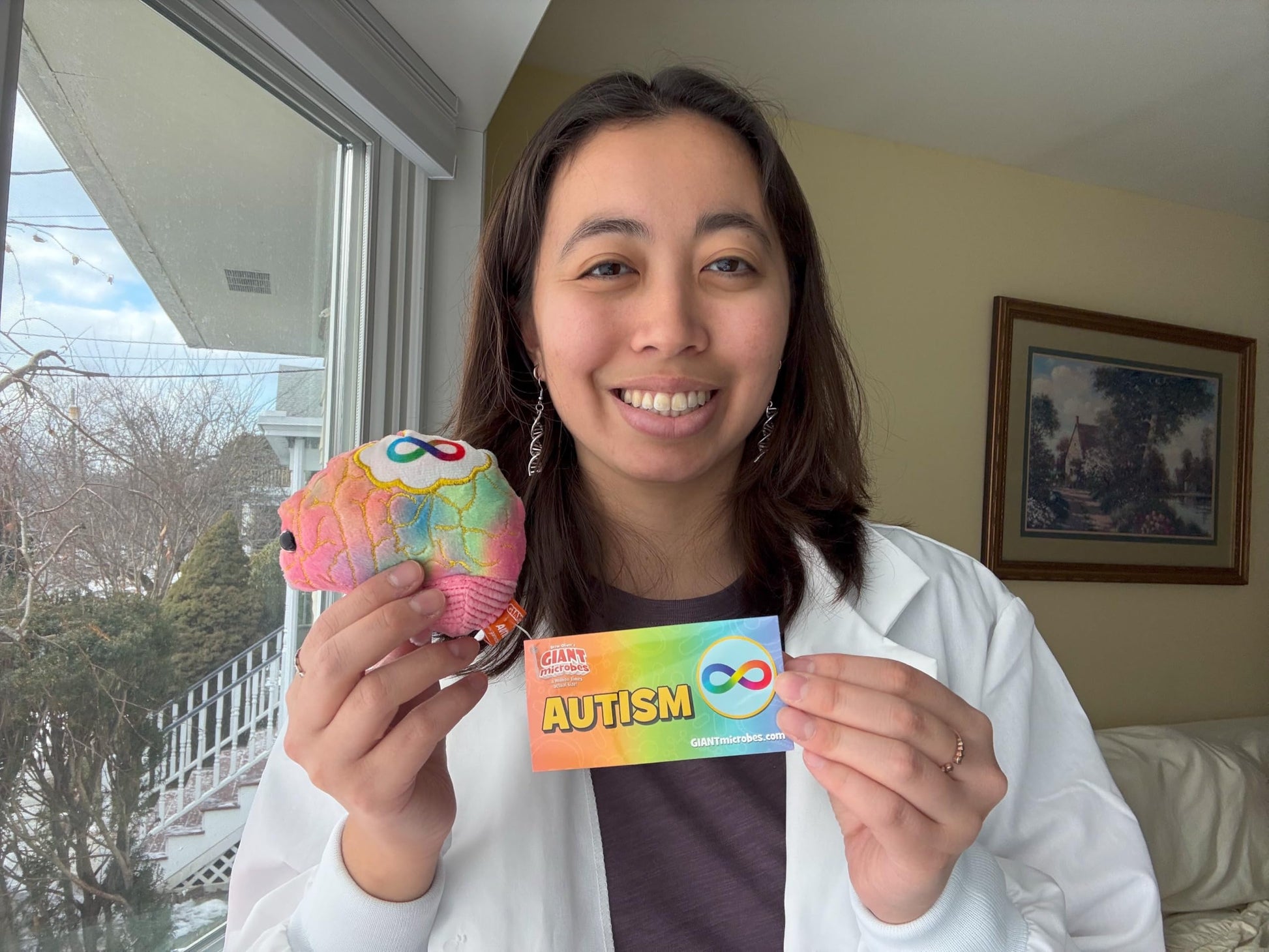 GIANT MICROBES Autism Plush - Spread Awareness About Neurodiversity and Health with Memorable Brain Plush, Educational Gift for Friends, Doctors