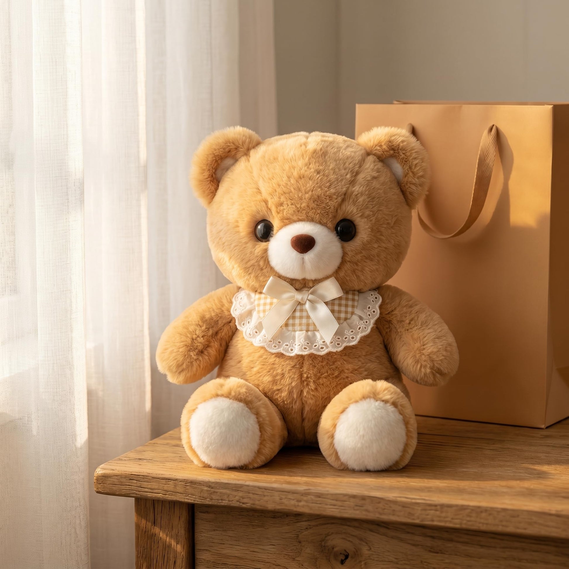 YUKOUQIAN Bear Stuffed Animal Cute Plush Doll Toy 8 inch for Girls Boys Christmas(Moka Bear)