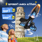 ZeroPhear Rocket Launcher for Kids, 200 ft Auto Launching Spinner Rocket Toy with LED and Safety Parachute, 2-Altitude Launch, USB Rechargeable