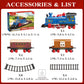 Electric Toy Train Set for Kids w/Smoke, Lights & Sound, Train Toys w/Locomotive, 12 Tracks Accessories, 3 Passenger Carriages, Toddler Model Trains