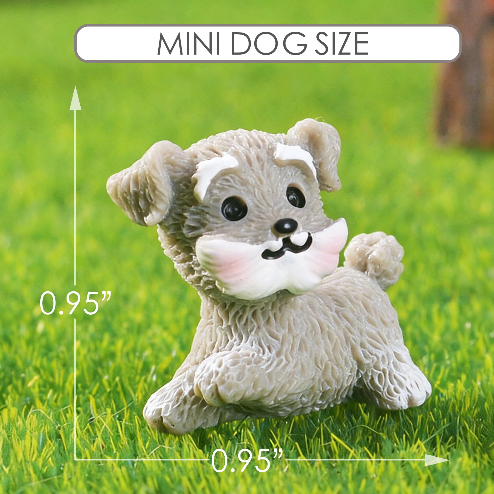 Cybirdbal 24 PCS Mini Dog Figurines, Mini Resin Animals in Bulk Miniature Tiny Puppy Dogs Figures for Cake Decorations Topper Moss Landscape Garden