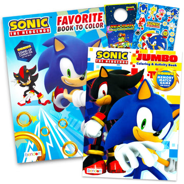 Sonic the Hedgehog Coloring Book for Kids Ages 4-8 - Bundle with Sonic and Shadow Coloring Pages, Activities, Games Plus Sonic Stickers, More | Sonic