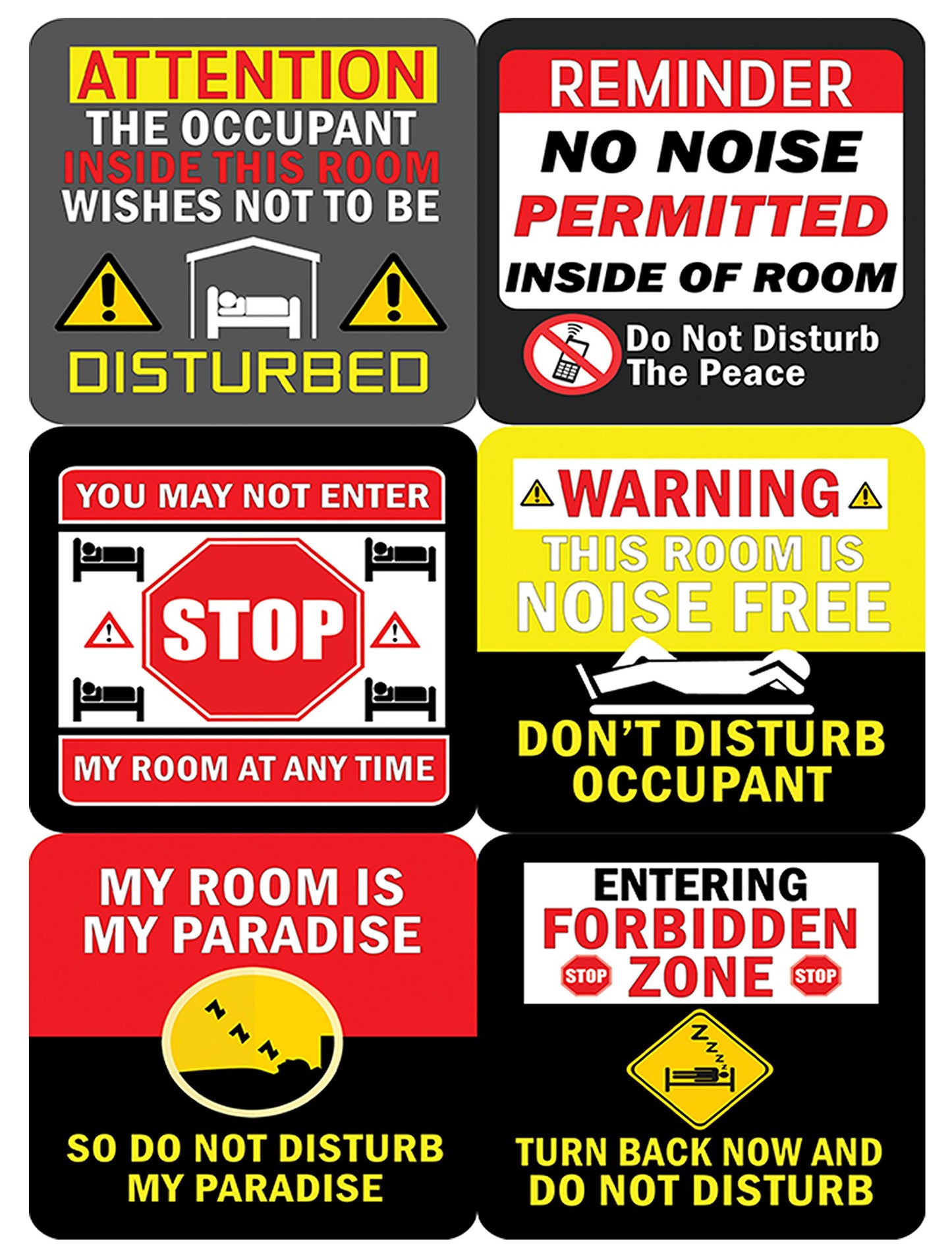 Creanoso Do Not Disturb My Room Stickers (12 des. x 2pcs ea.)