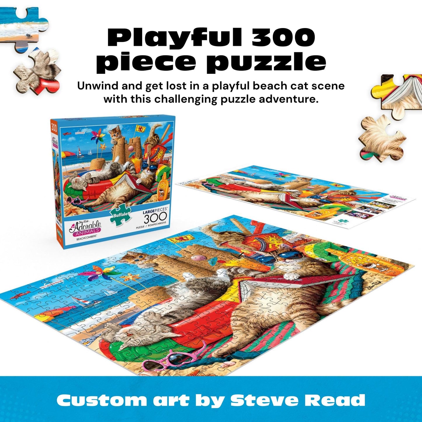 Buffalo Games - Beachcombers Playful - 300 Large Piece Puzzle for Adults