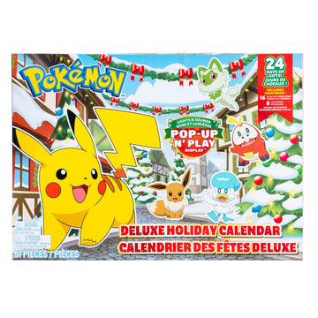 Pokémon PKW3624 Battle Figure Deluxe Advent Calendar, Official Pokémon Calendar with Light, Sound and 24 Surprises