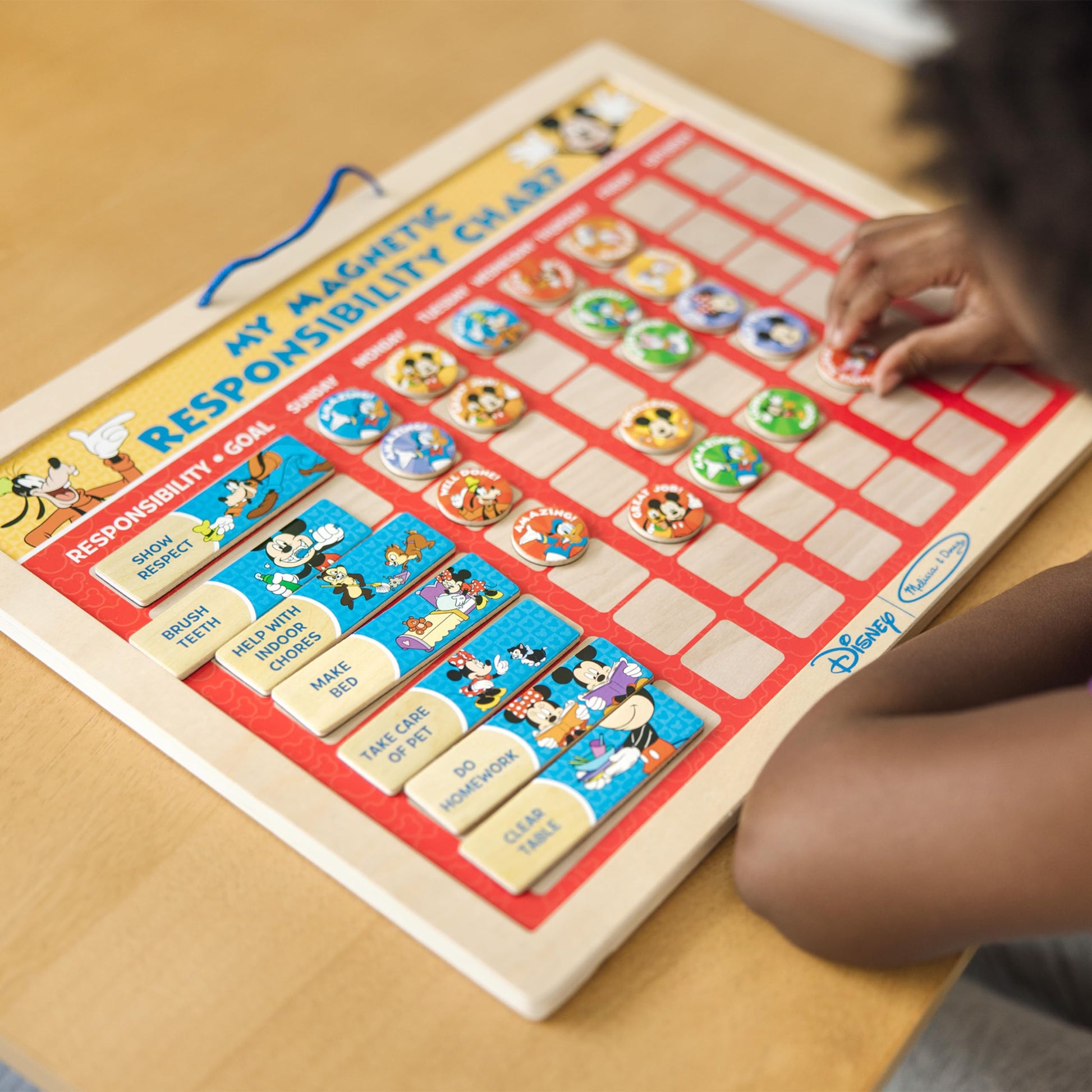 Melissa & Doug Disney Mickey Mouse Clubhouse My Magnetic Responsibility Chart - Toddler Routine, Kids Reward Board, Reward Chart for Toddlers and Kids