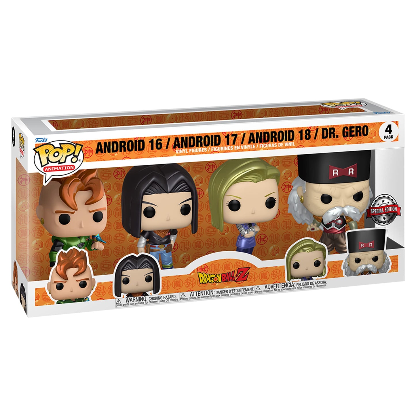 Funko Pop! Animation: Dragon Ball Z - Android 16-4PK - Collectible Vinyl Figure - Gift Idea - Official Products - Toys for Kids and Adults - Anime