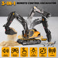 GraceDuck Remote Control Excavator Toys for Boys, 3 in 1 RC Excavator Toy with Alloy Bucket, Rock Breaker, and Grapples - Rotatable 680°, Lights