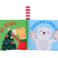 My First Christmas Soft, Crinkle Activity Book with Silicone Teether and Travel Strap, Santa, Green (5 1/2 inch Square)