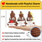 Funny Crochet Positive Poo | Poop Plush Set of 3 for Women, Coworkers, Men & Teens | Handmade Emotional Support Crochet for Room & Bathroom Decor