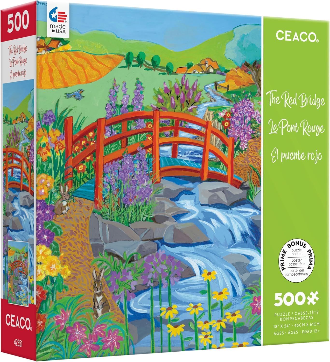 Ceaco - Red Bridge - 500 Piece Jigsaw Puzzle for Adults