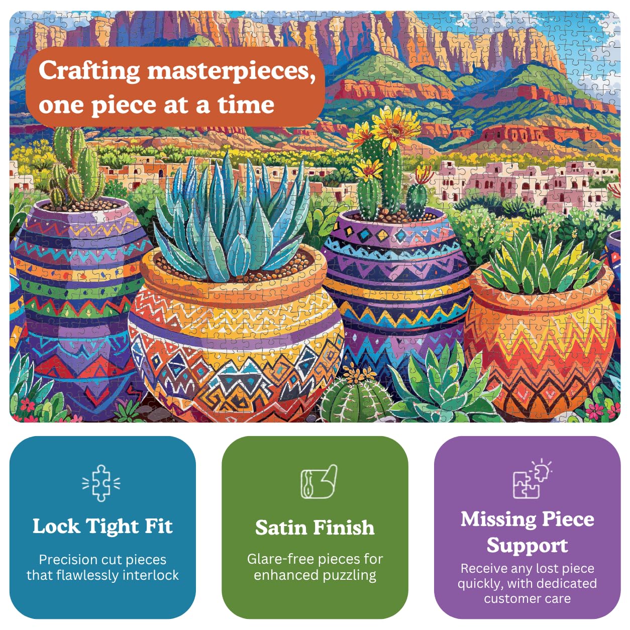 Cross & Glory | Jigsaw Puzzles for Adults | Mesa Verde Succulent Sunset