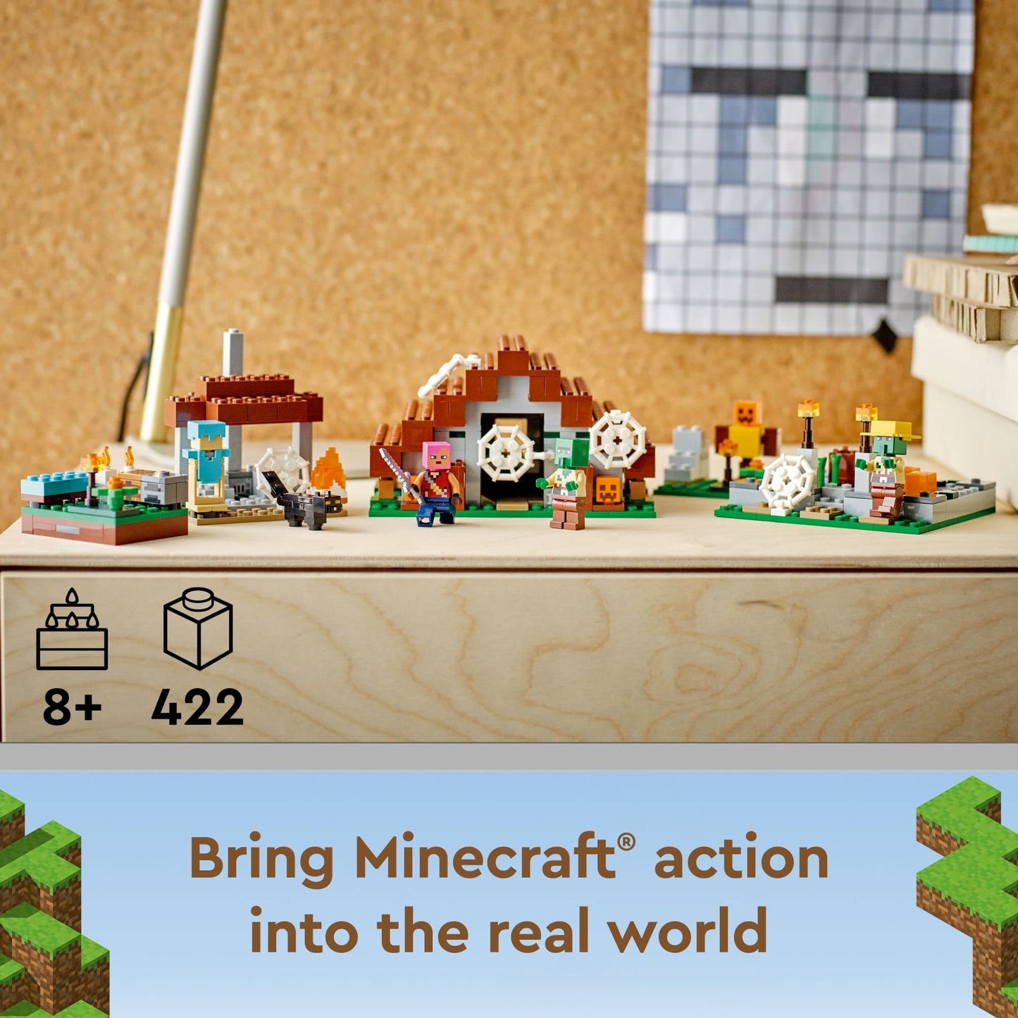 LEGO Minecraft The Abandoned Village Building Kit 21190, Minecraft Zombie Toy Set, Gift Idea for Kids Girls Boys Age 8+ Featuring Game Figures