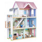 Giant bean Large Pink Wooden Dollhouse with Furniture for Girls with Doorbell, Light,Elevator, 6 Rooms 2.6ft High,17Pcs Furniture & 3 Dolls, Kids