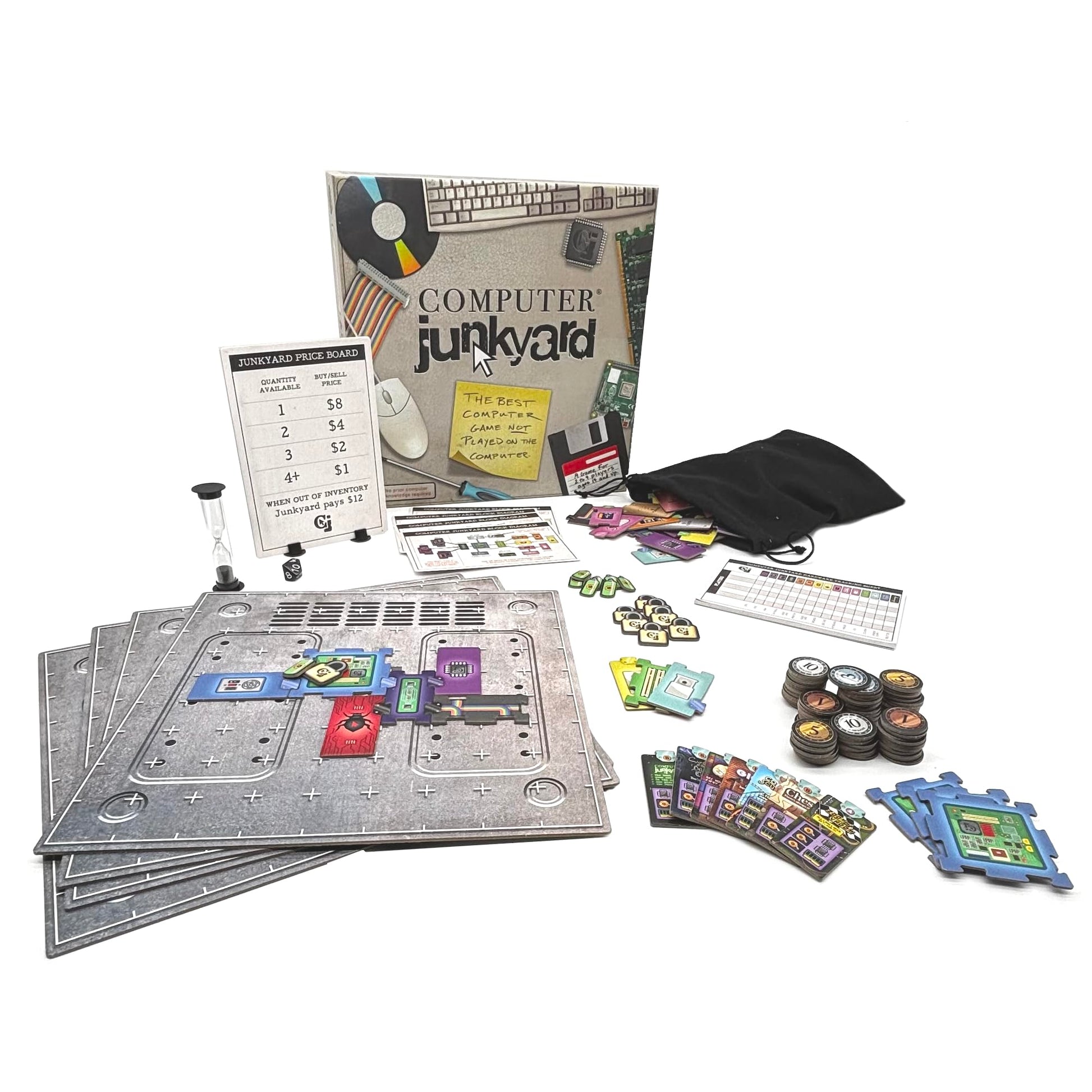 Computer Junkyard Board Game - The Best Computer Game NOT Played on the Computer | Family Strategy Game | Build a Vintage PC | Fun for Game Night |