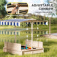 Outsunny Wooden Sandbox with Lid Canopy for Aged 3-7 47X47 in Natural