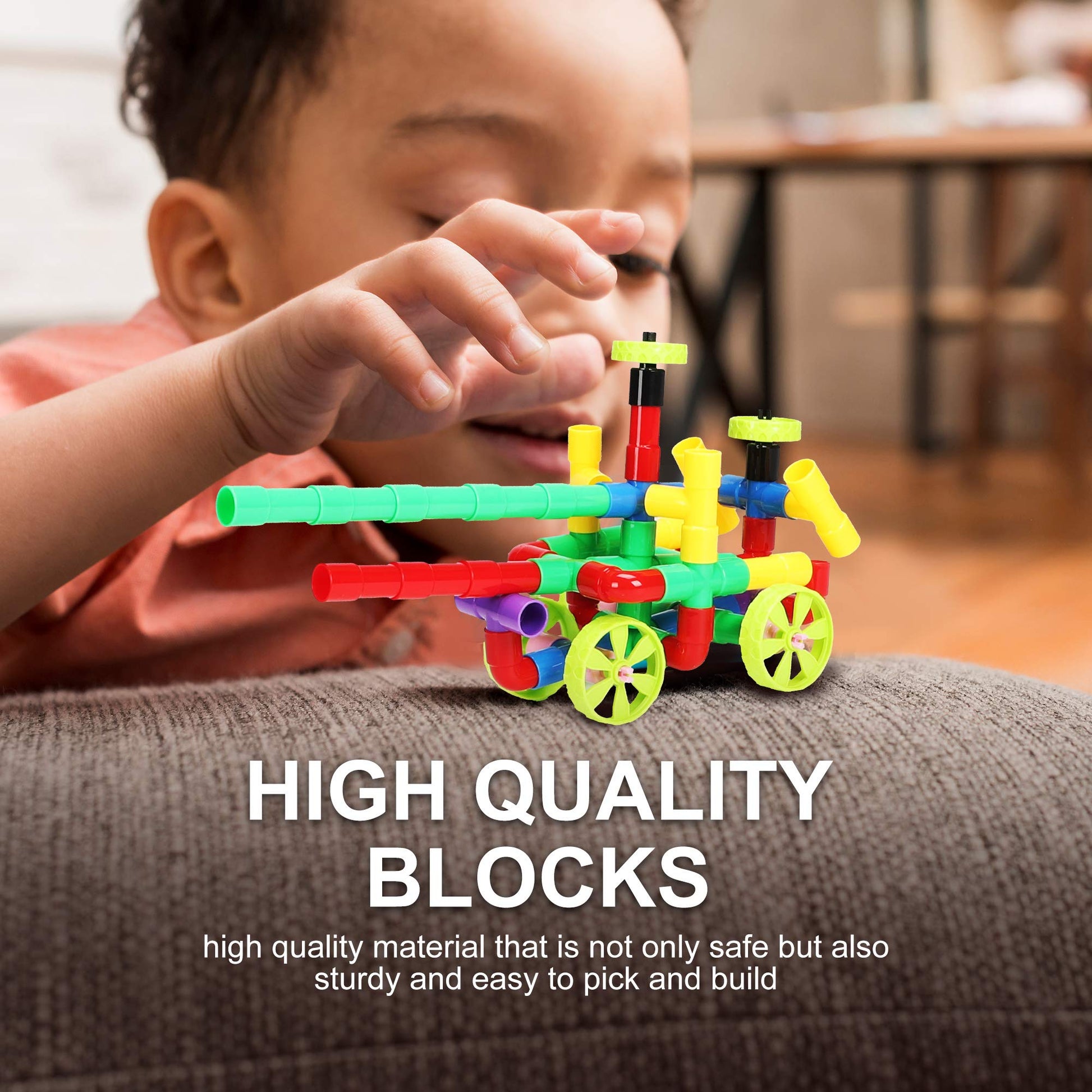 KAKATIMES STEM Building Blocks Toy for Kids, Educational Toddlers Preschool Brain Toy Kit, Constructions Toys for 3 4 5 6 7 8 Years Age Boys