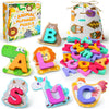 BEESTECH Animal Alphabet Flash Cards, Wooden Letter Puzzle, Educational ABC Learning Toys for 3 4 5 Year Old Boys Girls Toddlers, Preschoolers