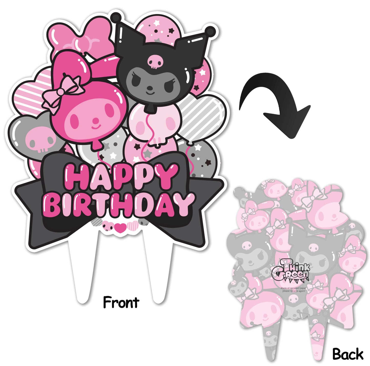 Kuro Melody Birthday Cake Topper Girls Party Decorations
