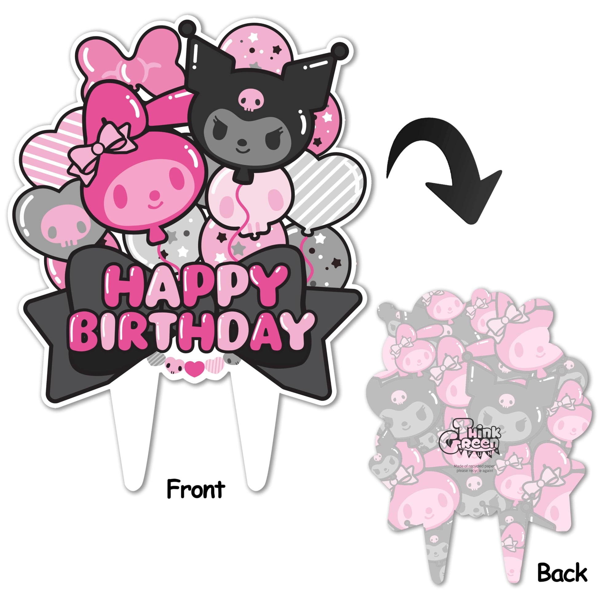 Kuro Melody Birthday Cake Topper Girls Party Decorations