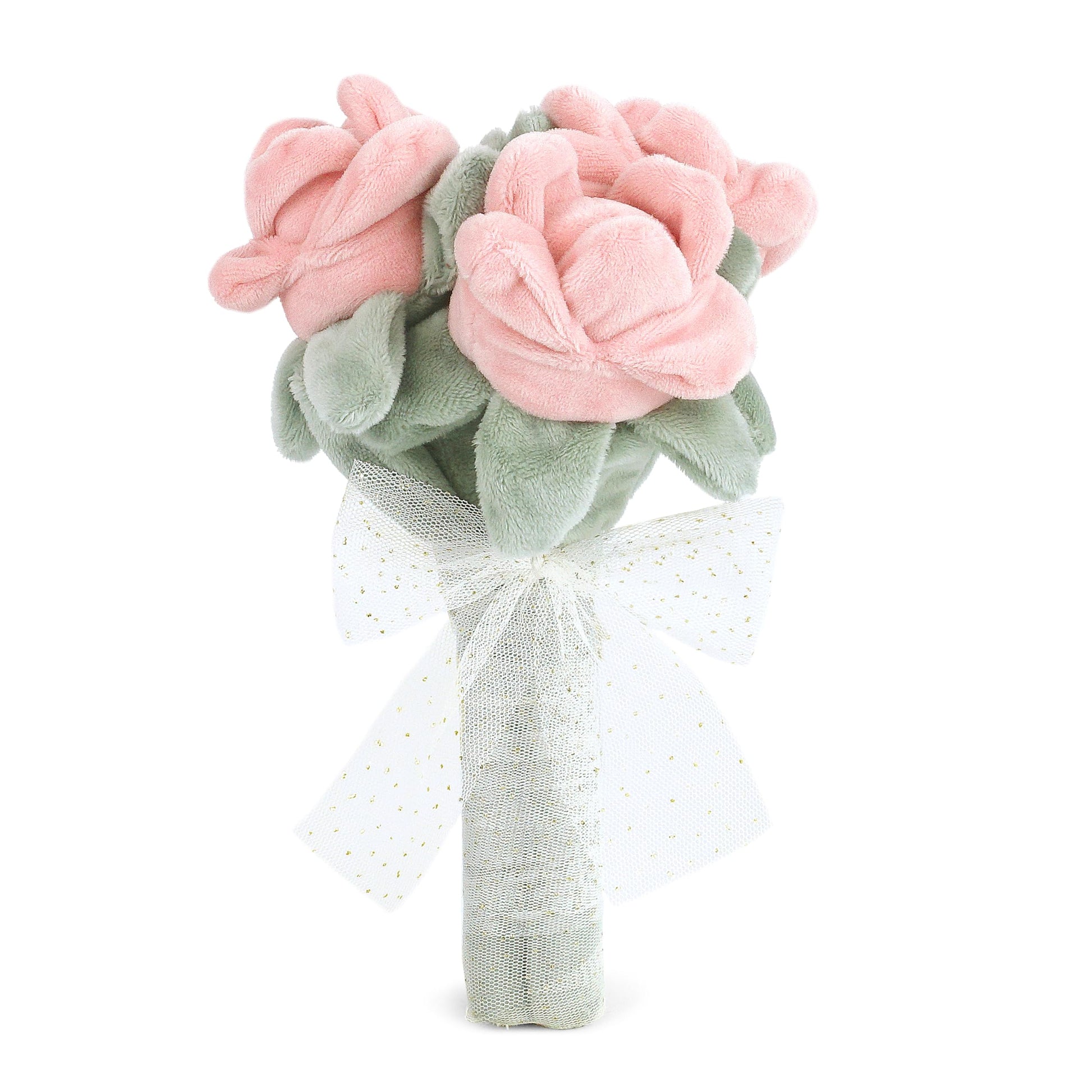 MON AMI Rose Plush Flower Bouquet, 9-Inch Soft Floral Stuffed Toy Gift