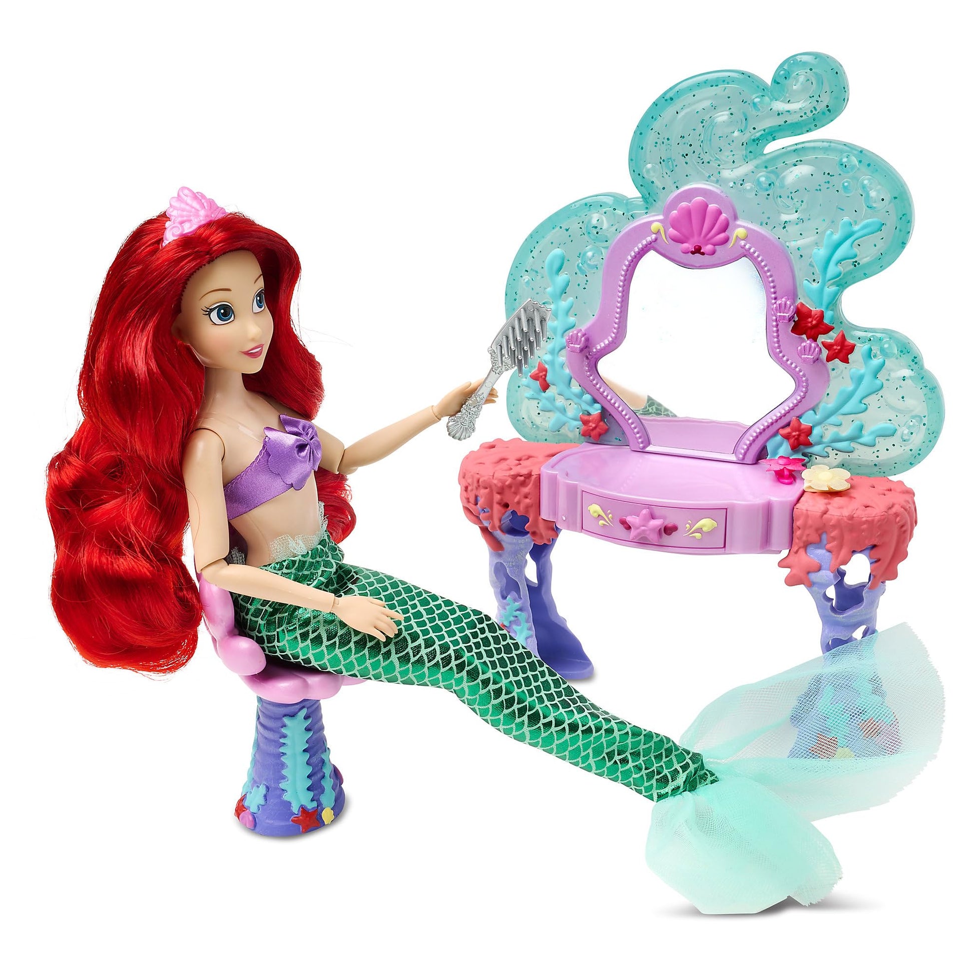 Disney Store Official Ariel Classic Doll Gift Set - Includes The Little Mermaid, Ursula & King Triton Dolls Plus More - Disney Classic Dolls &