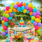 Rainbow Balloons, 50PCS Colorful Tropical Balloons Arch Neon Balloon in Blue Green Purple Yellow Orange Hot Pink Bright Color Balloon for Birthday
