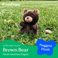 The Petting Zoo Brown Bear Stuffed Animal Plushie, Gifts for Kids, Nuggetz Wildlife Animals, Bear Panda Plush Toy, 6 inches