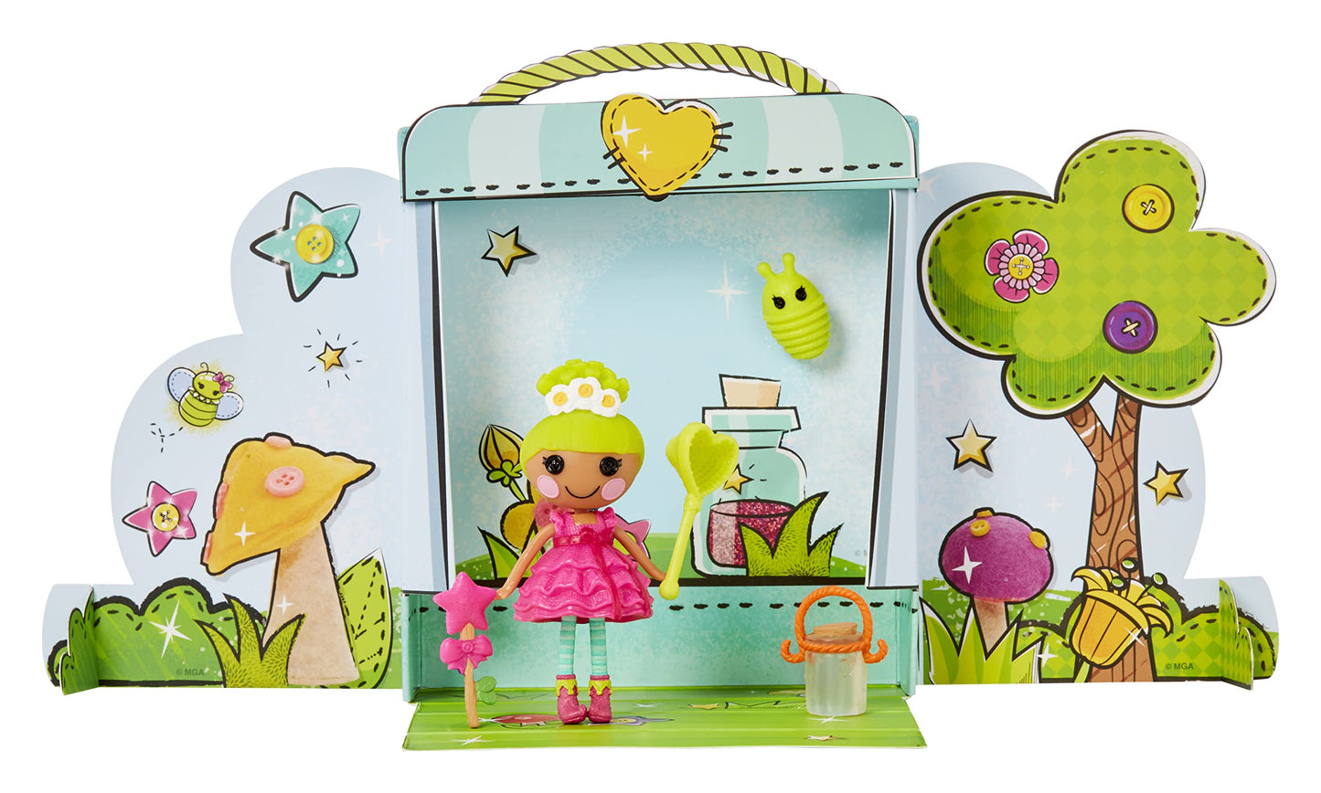 Lalaloopsy Mini Doll - Pix E. Flutters with Mini Pet Firefly, 3" Fairy Doll with Accessories, in Reusable House Package playset, for Ages