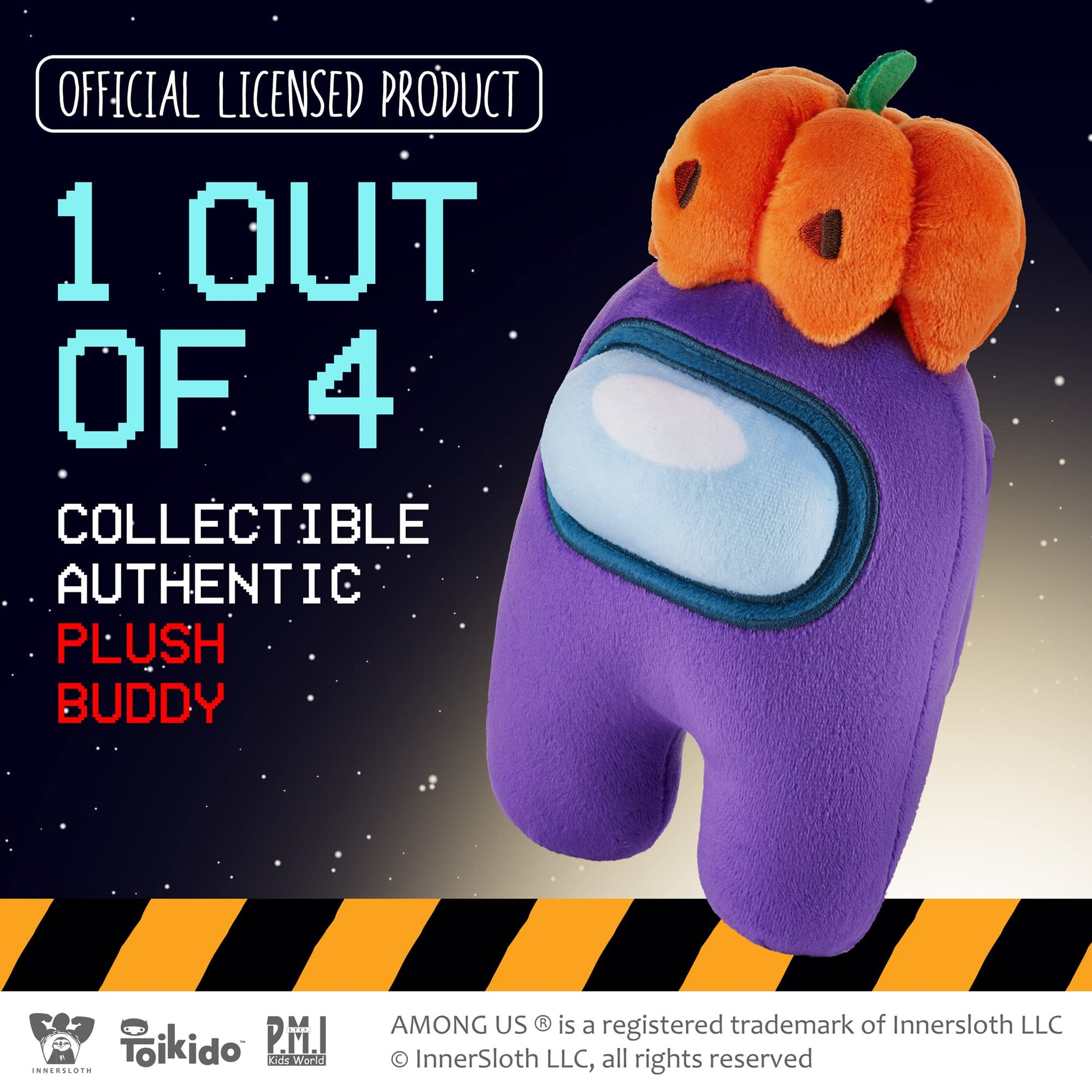P.M.I. Among Us Plush Buddies | 8-Inch-Tall Plushie Collectibles | Playable Kids' Toys | Licensed Plush (Purple Punkin)