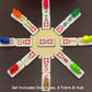 CHH Double 12 Mexican Train Number Dominoes - Travel Size with Zip Up Case, Hub & 8 Domino Trains - 91 Fun Size Numbered Dominoes
