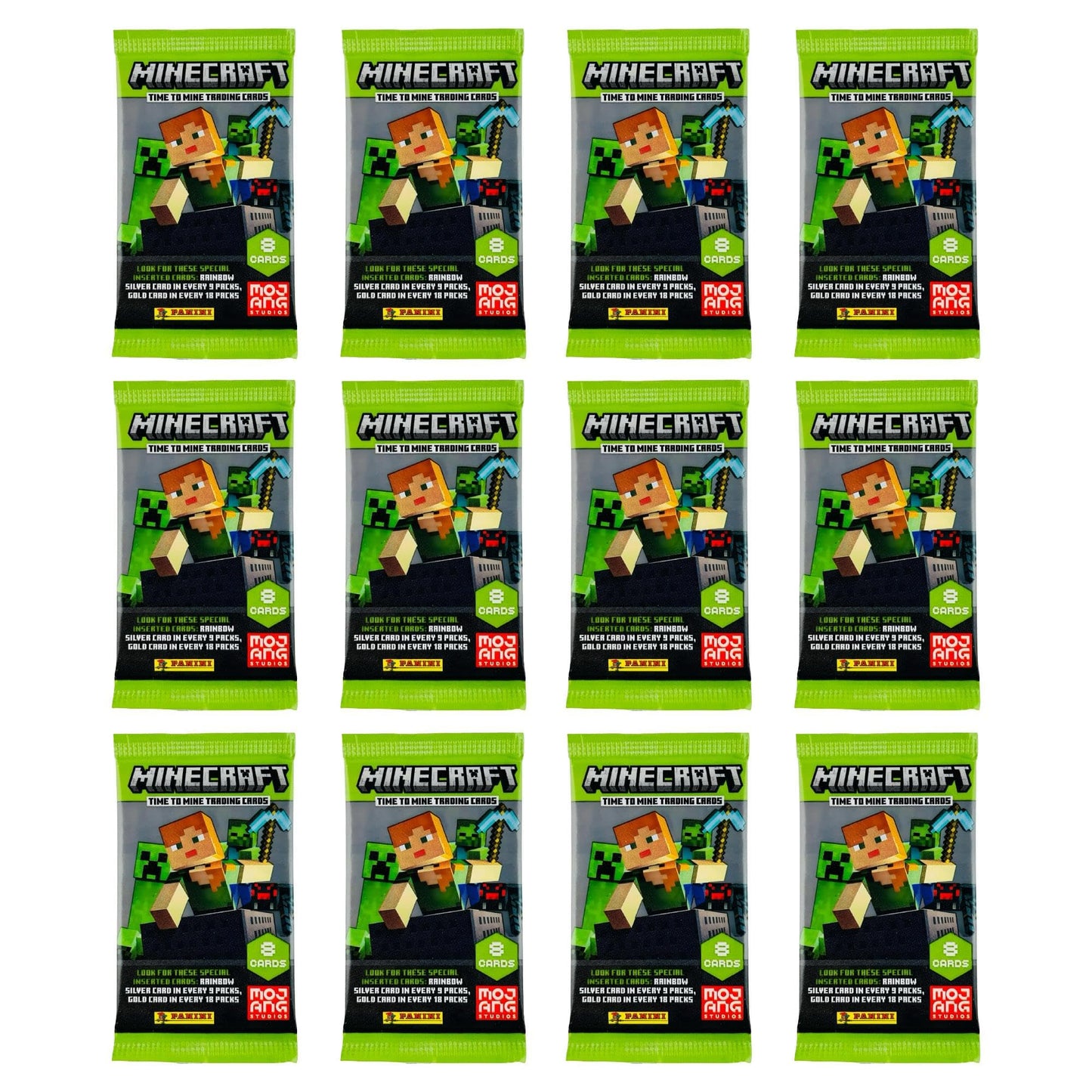 Panini Minecraft Mega Box - Official Trading Cards, 72 Cards per Box, Exclusive Foil Parallels, Rare Inserts, Great Gift for Kids & Gamers