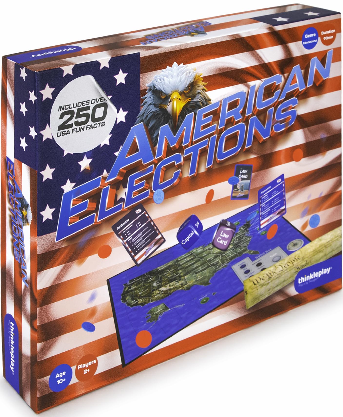 American Elections U.S. History & Civics Board Game - Learn State Facts, Geography & Government - Educational Family Board Game - Fun Board Games