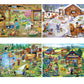 Bits and Pieces - 4-in-1 Multi-Pack 300 Piece Jigsaw Puzzles for Adults - Fun on The Farm by Artist Sandy Rusinko, Completed Puzzle Size: 16" x 20"