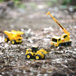 Sunny Days Entertainment Mini Construction Vehicles 3 Pack - Lights and Sounds Pull Back Toy Vehicle | Includes Dump Truck Front End Loader and Crane