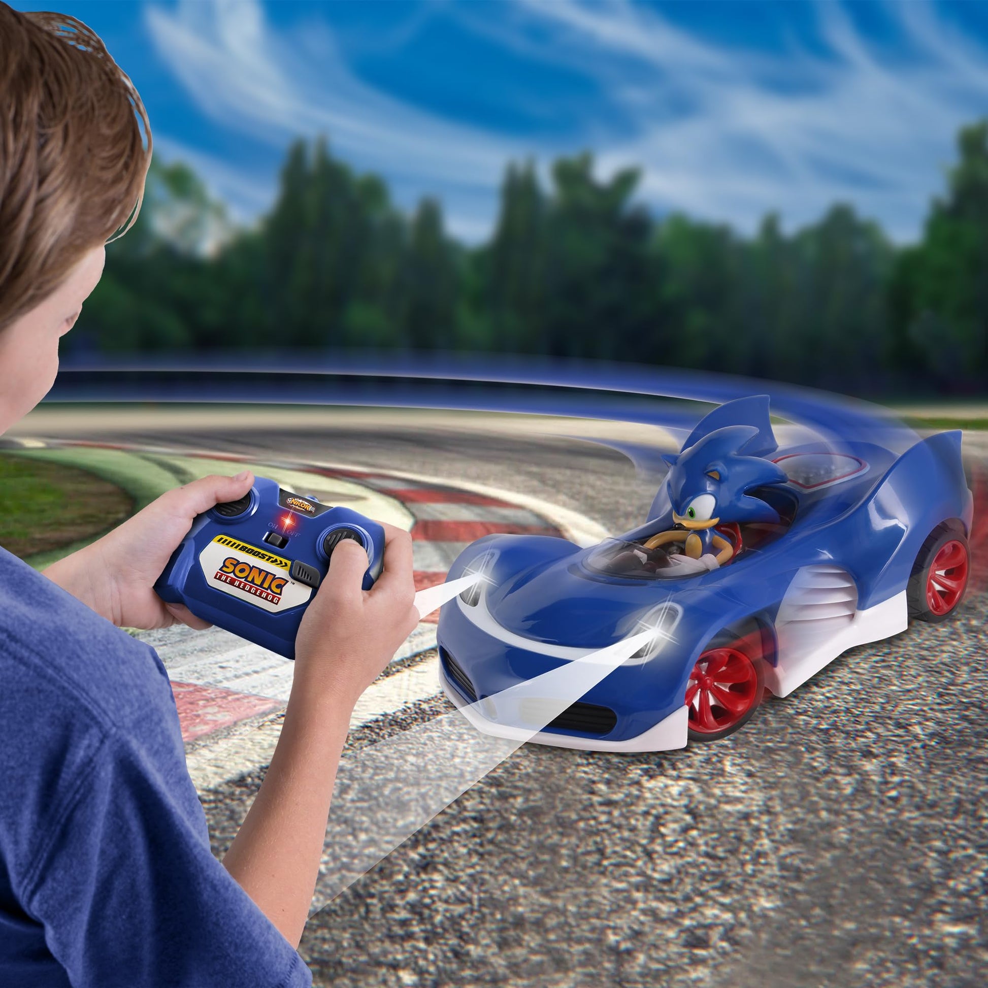NKOK RC Sonic SSAS R2 Car with Lights, Blue (614)