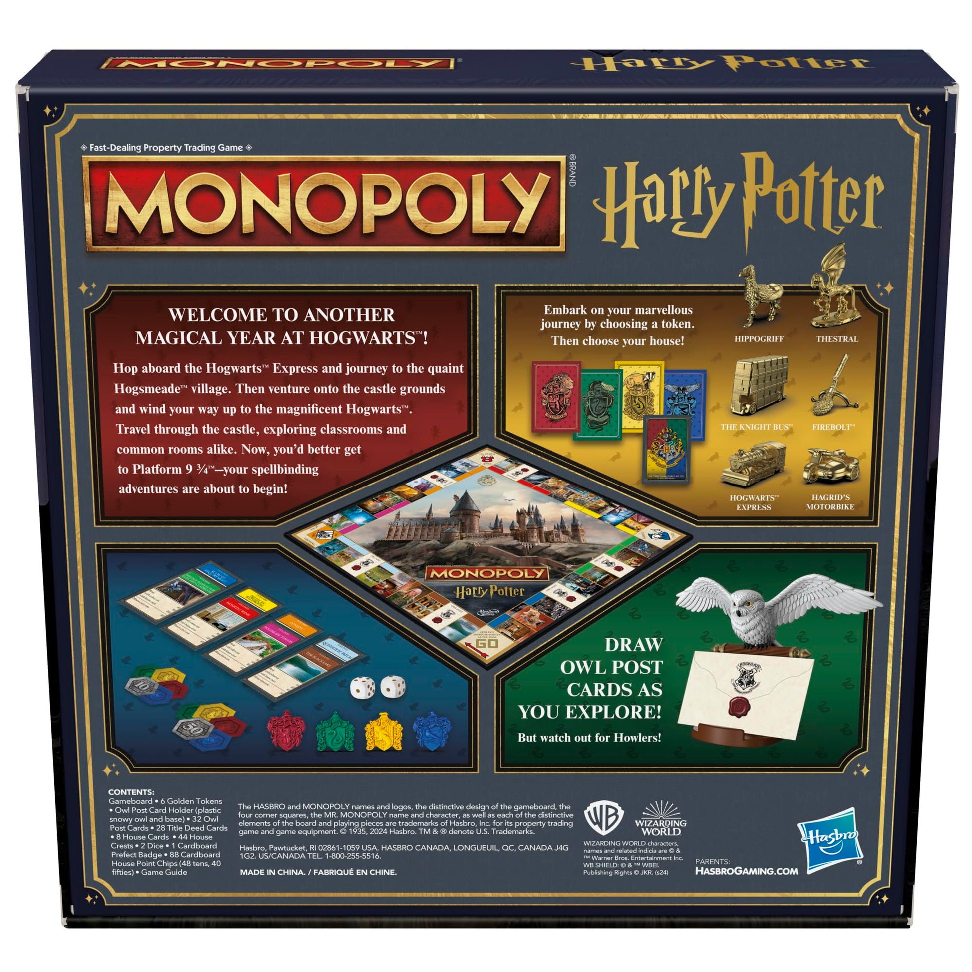 Hasbro Gaming Monopoly Harry Potter Edition Board Game | A Magical Adventure at Hogwarts | Ages 8 and Up | 2 to 6 Players | Family Games | Gifts