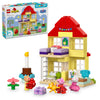 LEGO DUPLO Peppa Pig Birthday House Playset with 3 Animal Figures, Educational Toy for 2 Year Olds, Buildable Dollhouse for Creative Role Play, Peppa