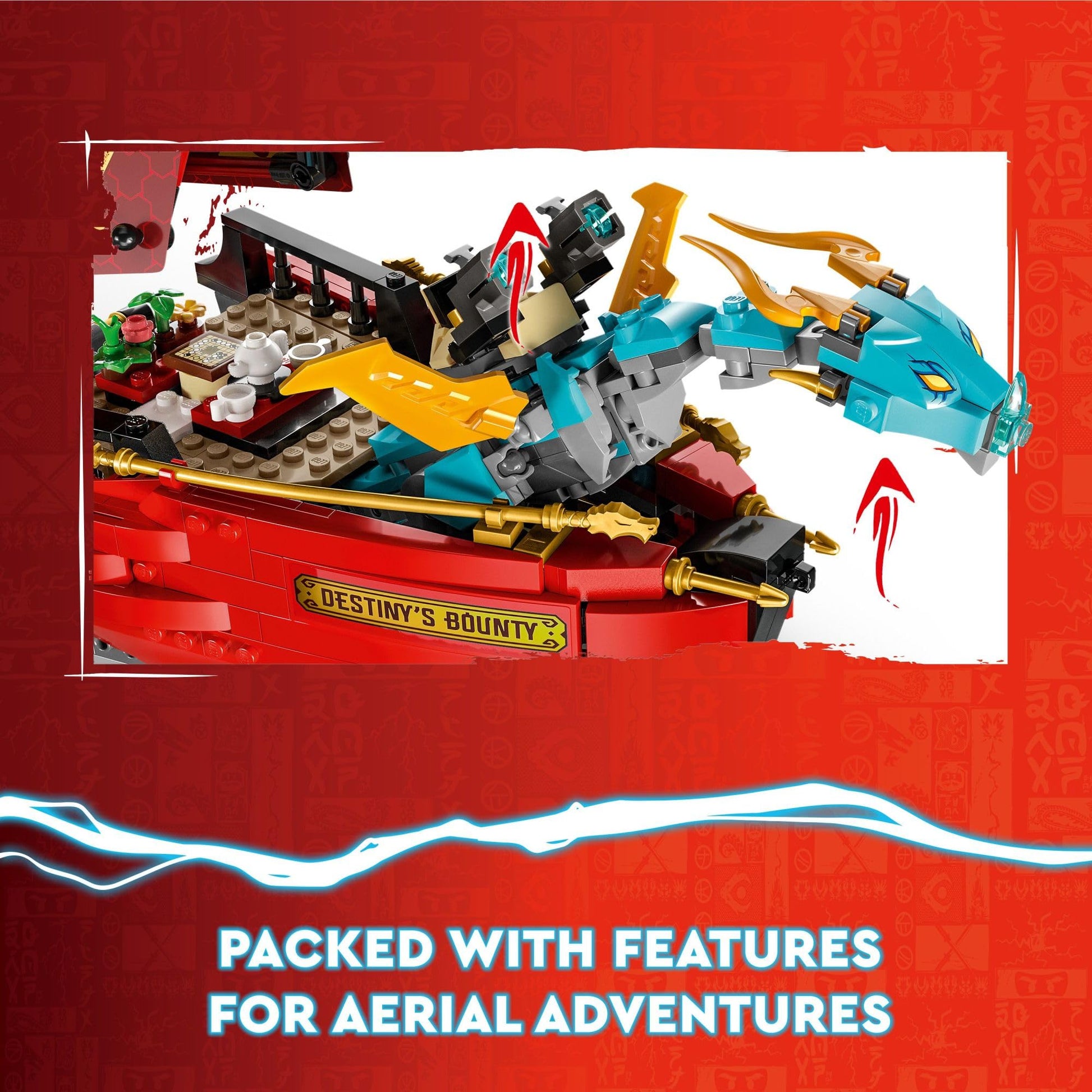 LEGO NINJAGO Destiny’s Bounty - Race Against Time 71797 Building Toy Features a Ninja Airship, 2 Dragons and 6 Minifigures, Gift for Boys and Girls