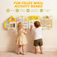 ROBUD Activity Wall Busy Board, Spring Train Montessori Busy Board, 12-in-1 Wooden Sensory Wall Panel, Montessori Sensory Wall Panel for Boys & Girls
