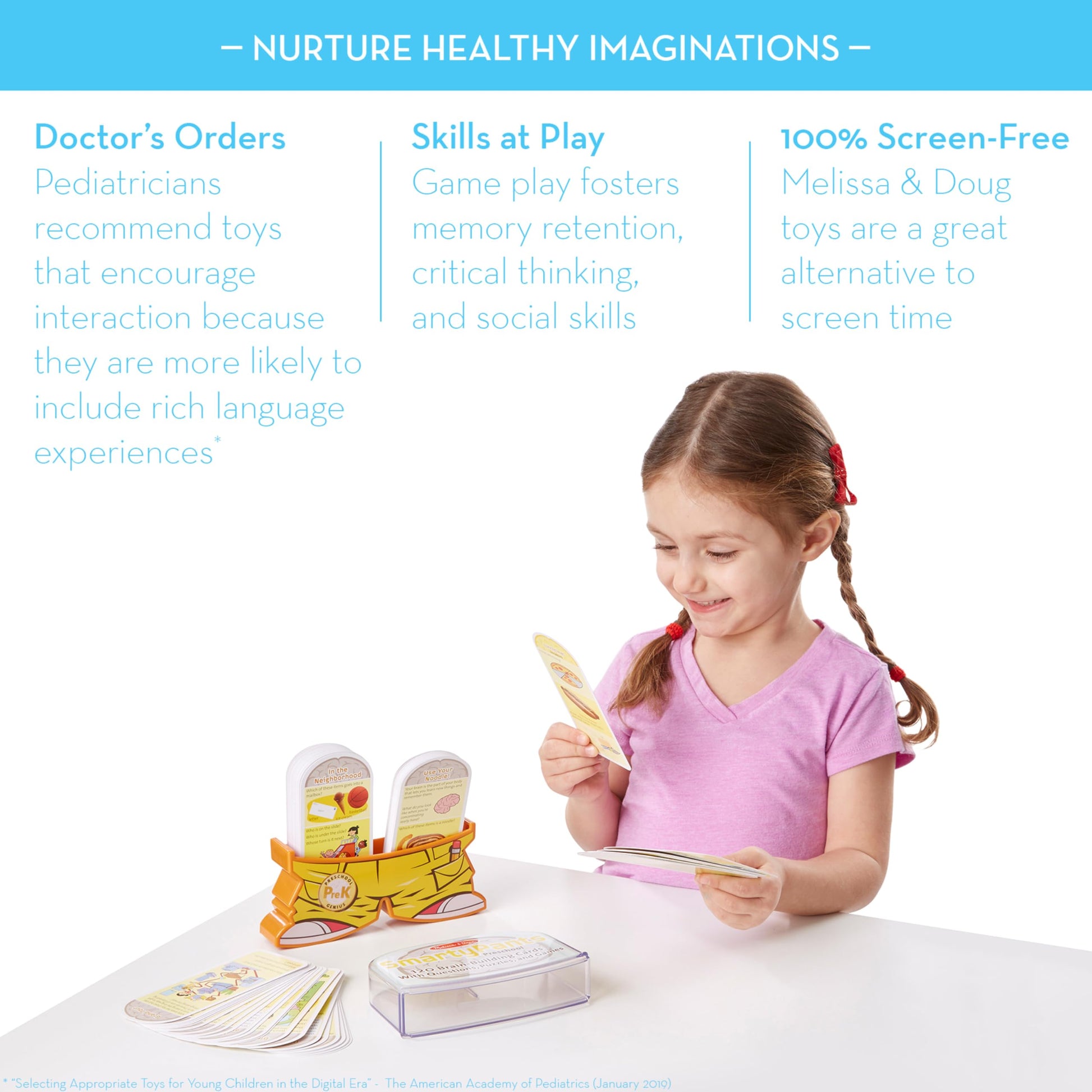 Melissa & Doug Smarty Pants Preschool Card Set Educational Activity with 120 Brain-Building Questions, Puzzles, and Games