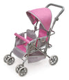 Badger Basket Double Doll Stroller - Pram for Baby Doll with Adjustable Seats & Storage Basket - Fits Doll Up to 20 Inches - Best for Toddler and Kid