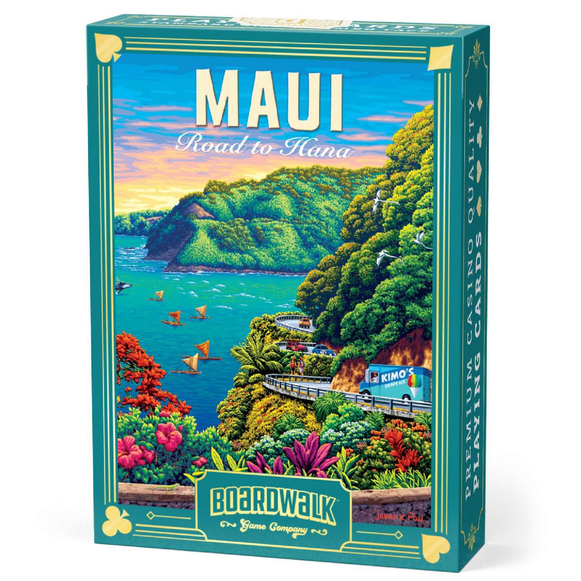 Boardwalk Puzzles Premium Featherlight Unique Playing Cards, Fun Themed Deck for Home and Travel | Maui Road to Hana