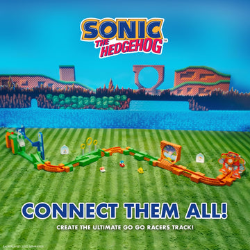 Sonic The Hedgehog Go Go Racers Deluxe Playset with Diecast Super Sonic Figure, Combine with The Sonic Adventure Playset